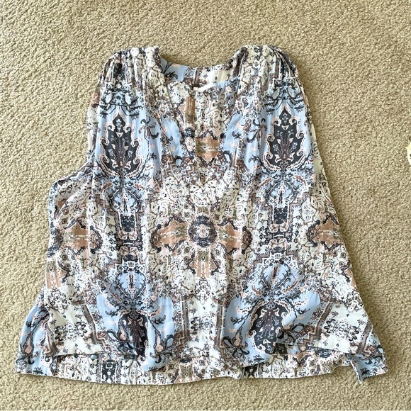 🎃 Free People Darcy Floral Swing High-Low Sleeveless Boho Top Small - Picture 9 of 16